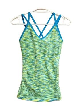 4/$20➡️ Avia Neon Green Yellow & Blue Seamless Strappy Back Athletic Tank